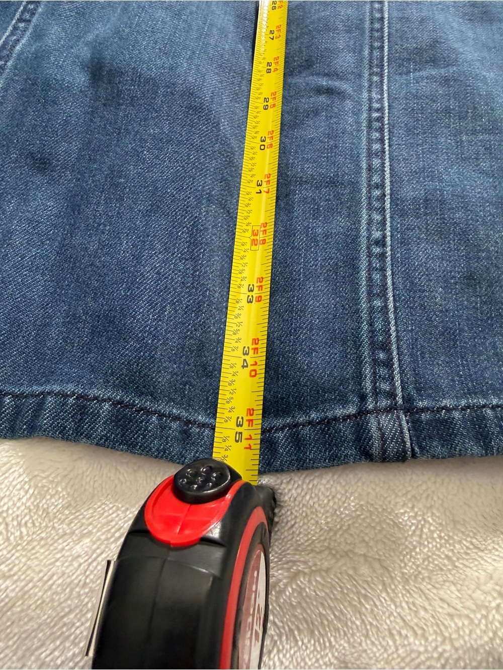 Orvis Denim Maxi Skirt Size 14 Blue 100% Cotton Paneled A-Line Back Slit - Picture 7 of 8